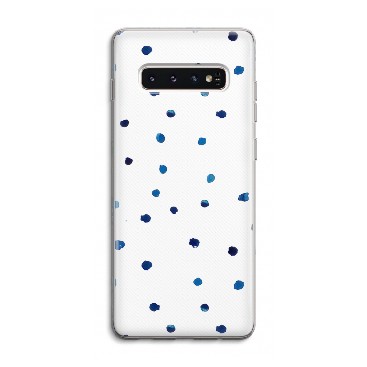 Blauwe stippen: Samsung Galaxy S10 4G Transparant Hoesje