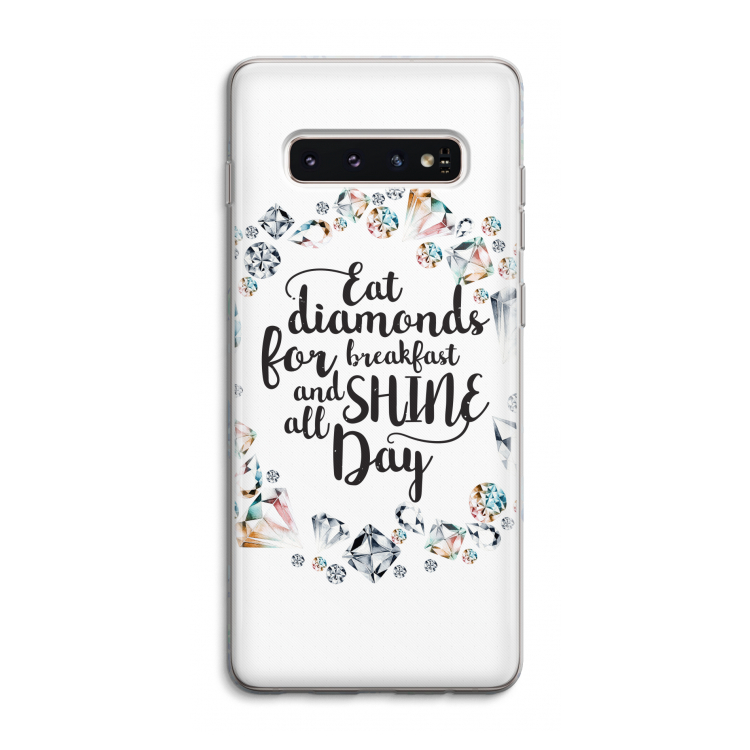 Diamonds: Samsung Galaxy S10 4G Transparant Hoesje