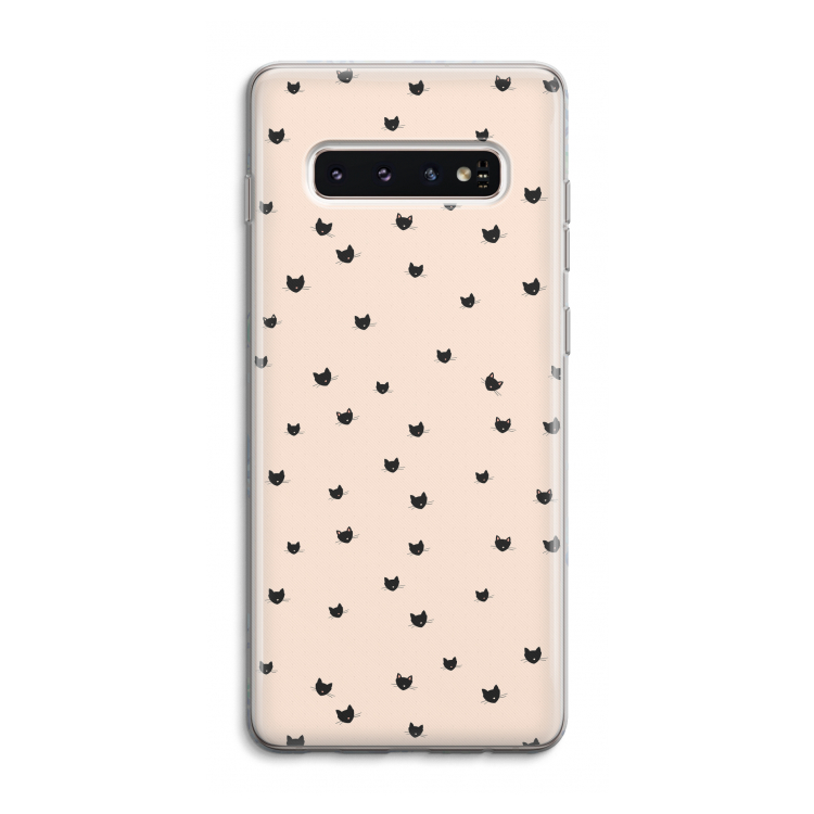 Kleine kattenkopjes: Samsung Galaxy S10 4G Transparant Hoesje