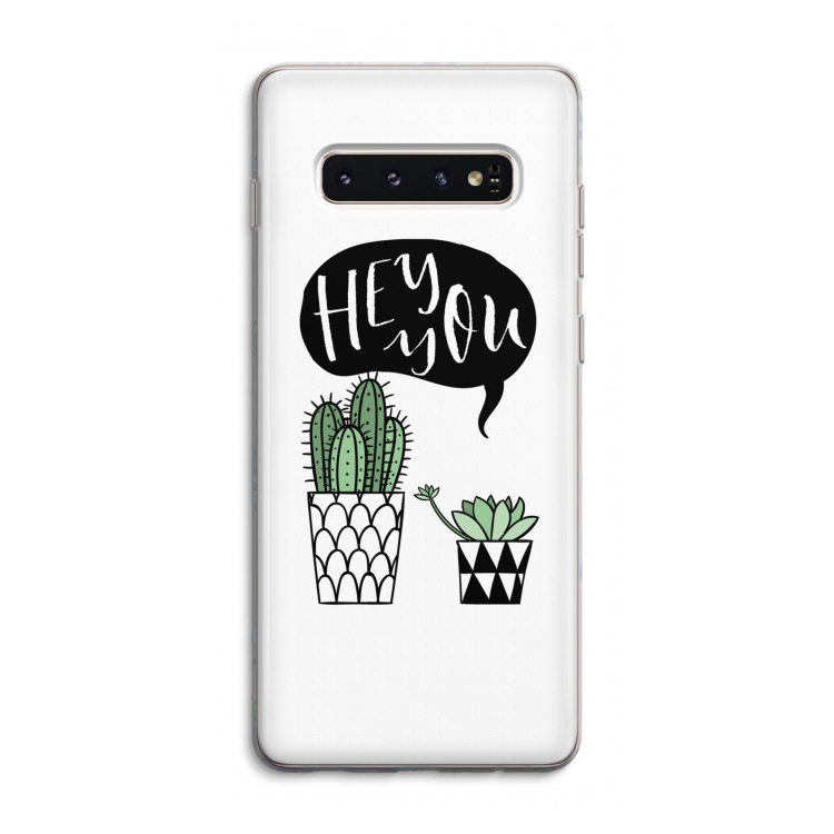 Hey you cactus: Samsung Galaxy S10 4G Transparant Hoesje