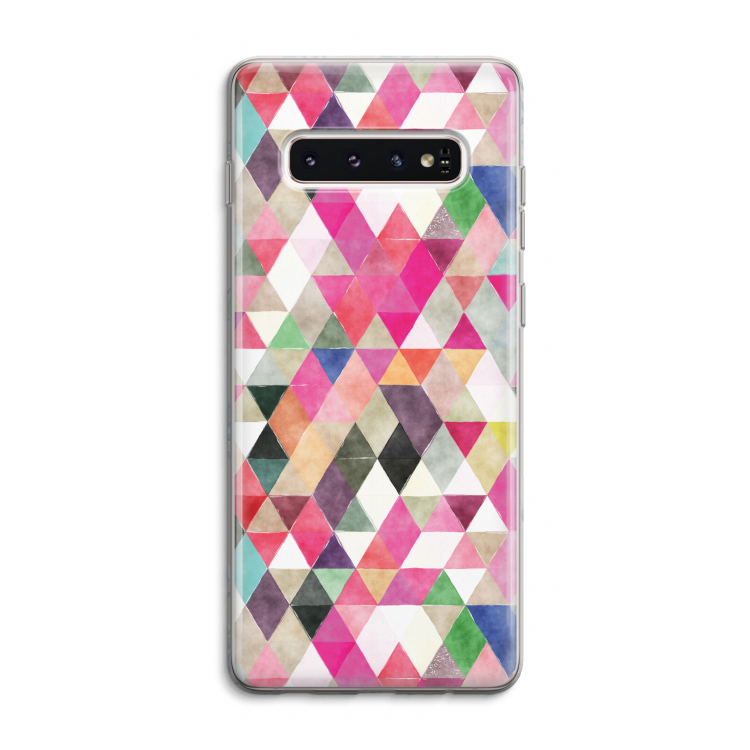 Gekleurde driehoekjes: Samsung Galaxy S10 4G Transparant Hoesje