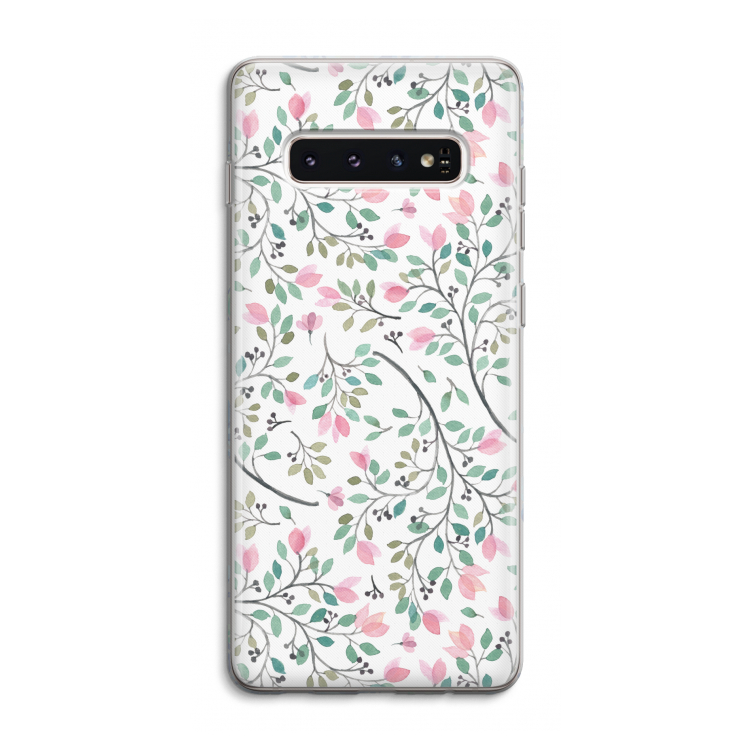 Sierlijke bloemen: Samsung Galaxy S10 4G Transparant Hoesje