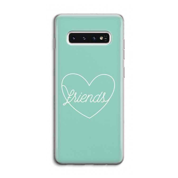 Friends heart pastel: Samsung Galaxy S10 4G Transparant Hoesje