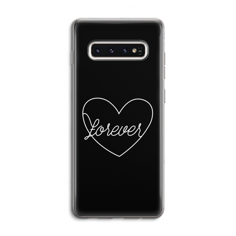 Forever heart black: Samsung Galaxy S10 4G Transparant Hoesje