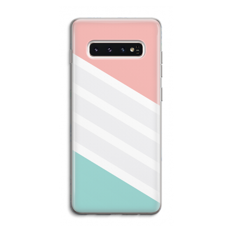 Strepen pastel: Samsung Galaxy S10 4G Transparant Hoesje