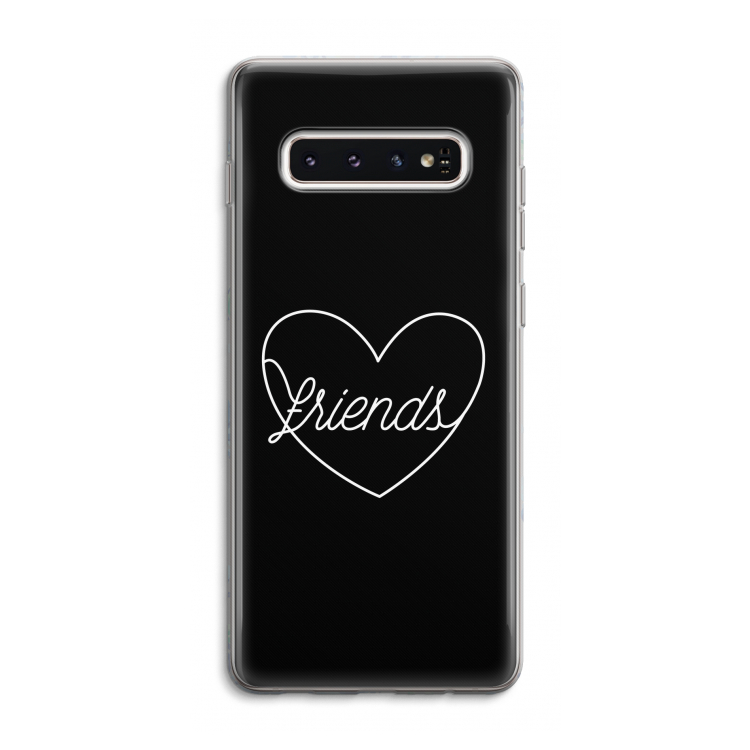 Friends heart black: Samsung Galaxy S10 4G Transparant Hoesje