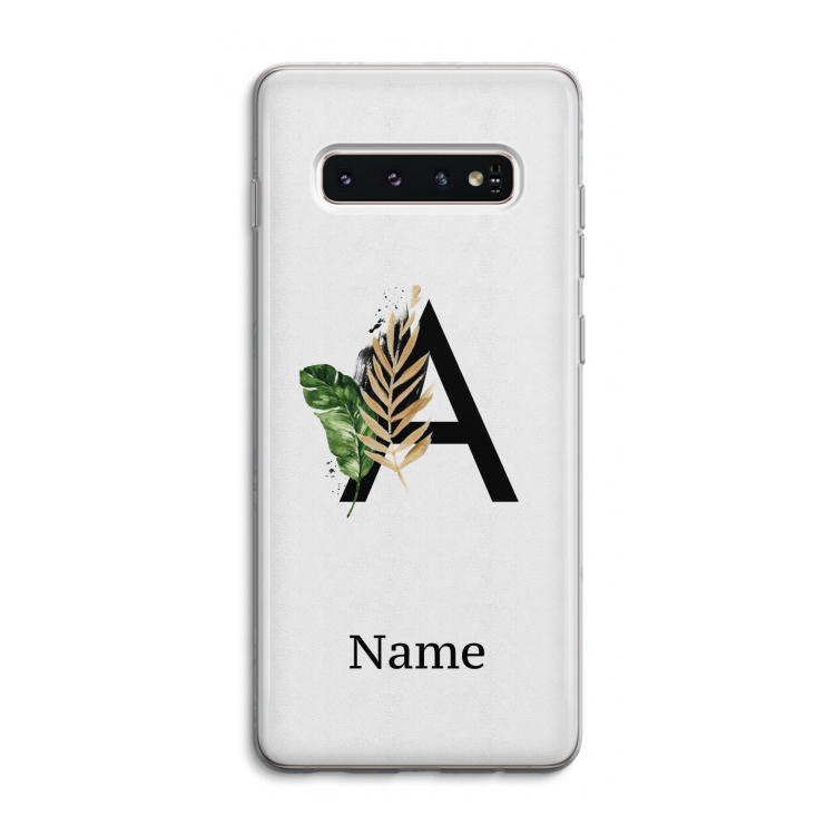 Charcoal Flora: Samsung Galaxy S10 4G Transparant Hoesje
