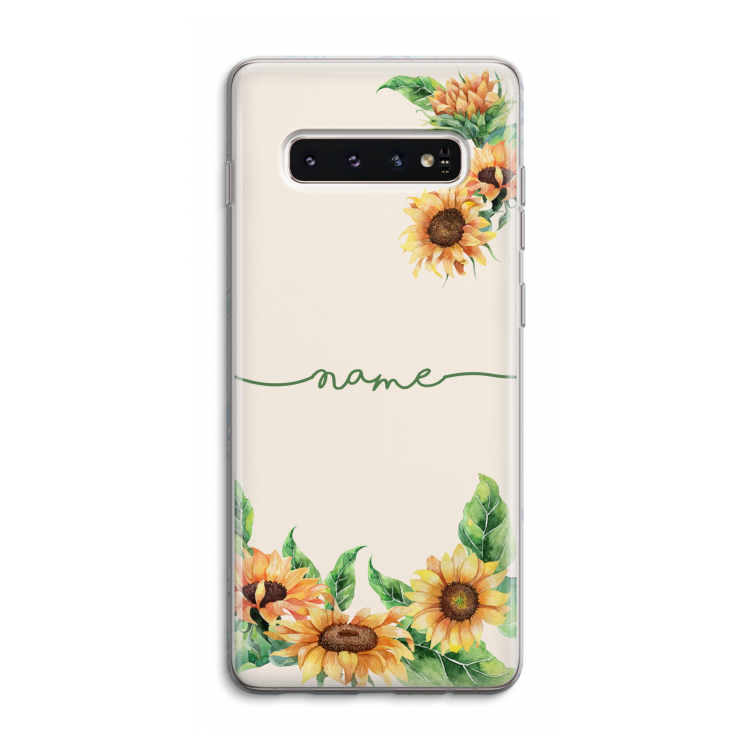 Zonnebloemen: Samsung Galaxy S10 4G Transparant Hoesje