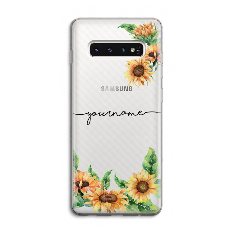 Zonnebloemen: Samsung Galaxy S10 4G Transparant Hoesje