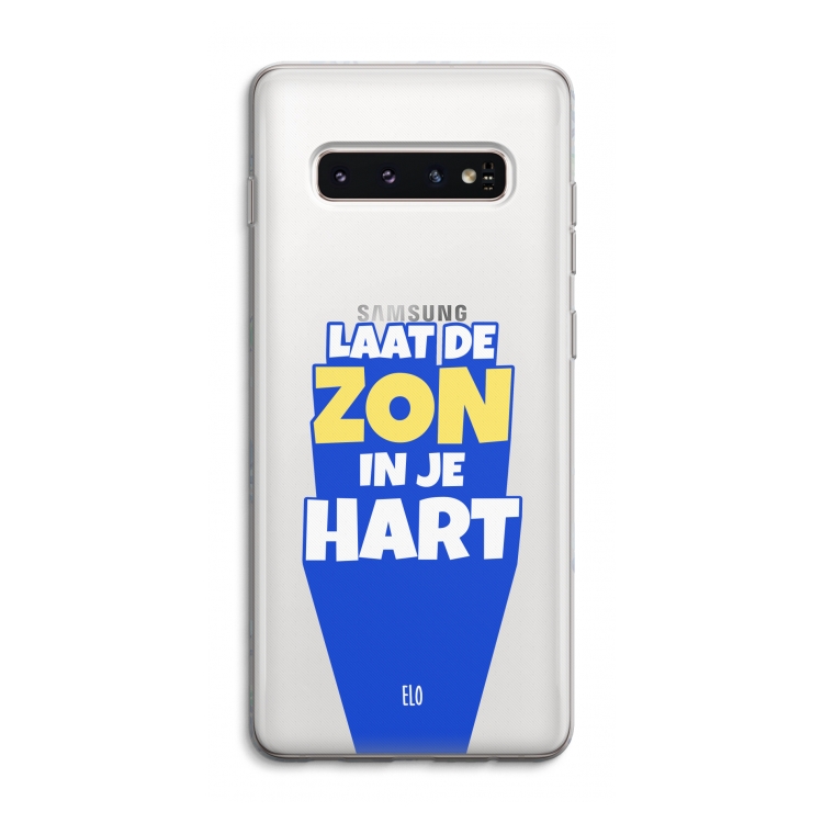 Laat de zon in je hart: Samsung Galaxy S10 4G Transparant Hoesje