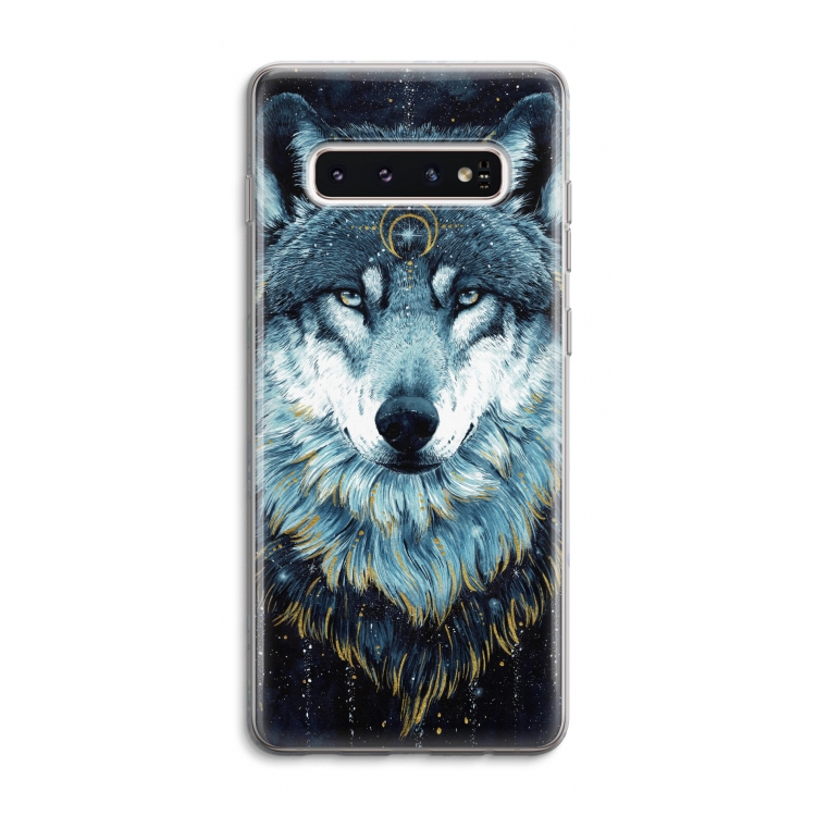 Darkness Wolf: Samsung Galaxy S10 4G Transparant Hoesje