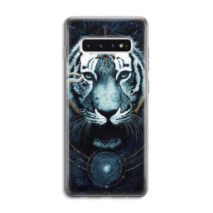 Darkness Tiger: Samsung Galaxy S10 4G Transparant Hoesje