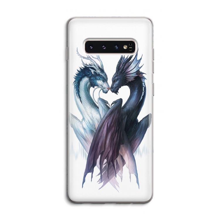 Yin Yang Dragons: Samsung Galaxy S10 4G Transparant Hoesje