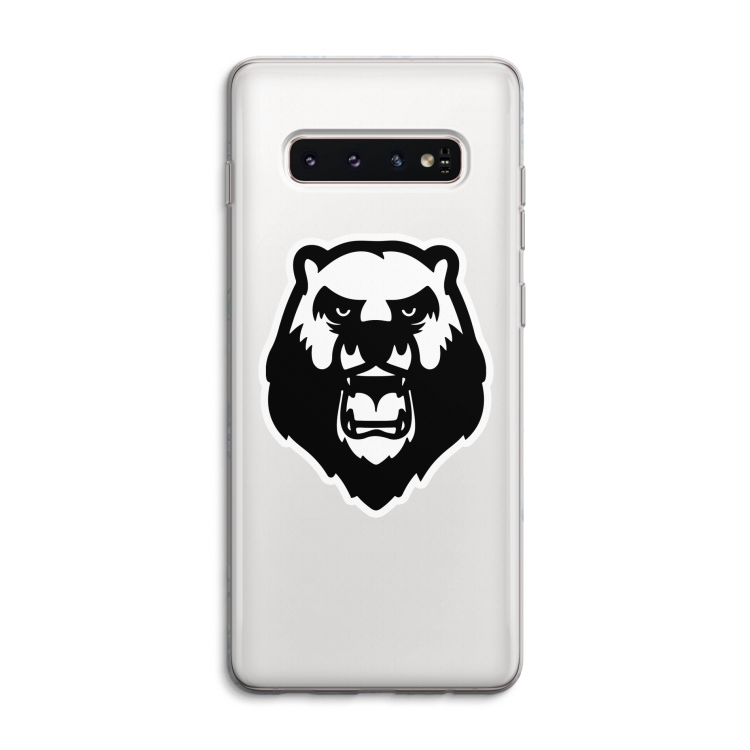 Angry Bear (white): Samsung Galaxy S10 4G Transparant Hoesje