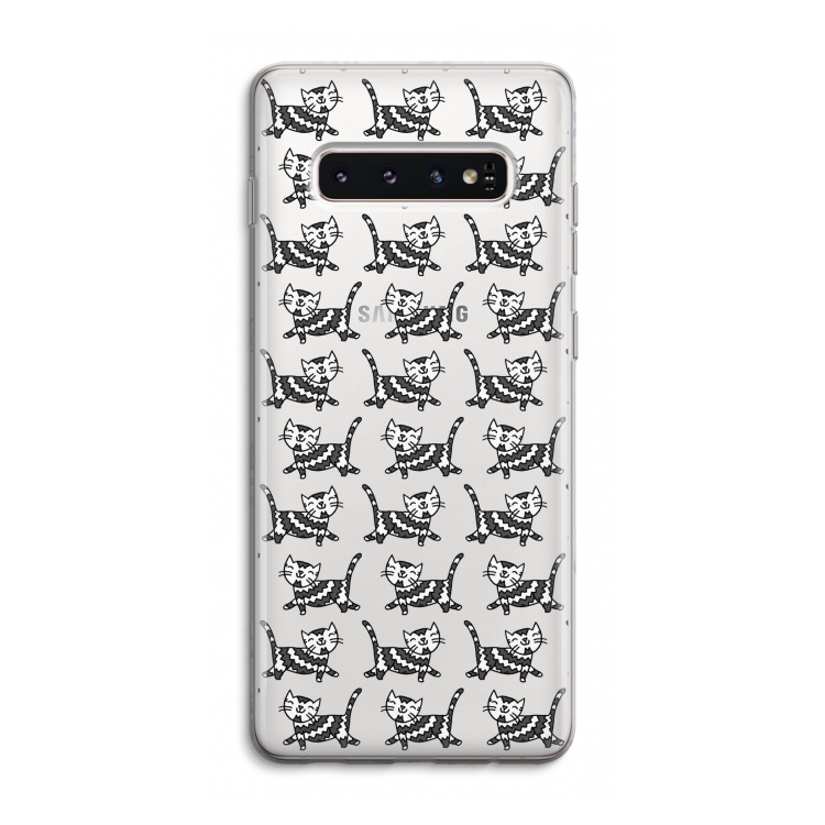 Zwarte poes: Samsung Galaxy S10 4G Transparant Hoesje