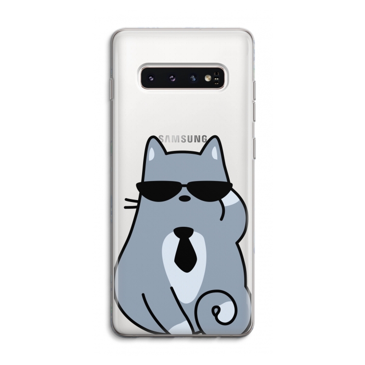Cool cat: Samsung Galaxy S10 4G Transparant Hoesje