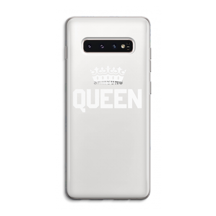 Queen zwart: Samsung Galaxy S10 4G Transparant Hoesje