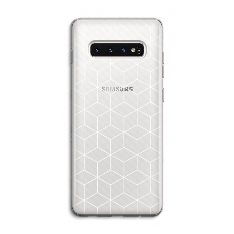 Zwart-witte kubussen: Samsung Galaxy S10 4G Transparant Hoesje