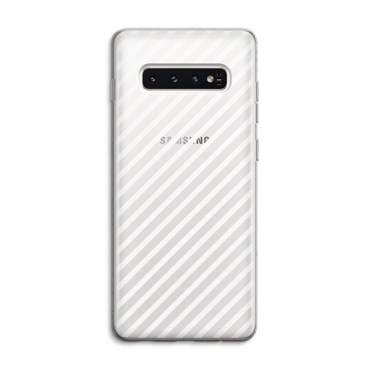 Strepen zwart-wit: Samsung Galaxy S10 4G Transparant Hoesje