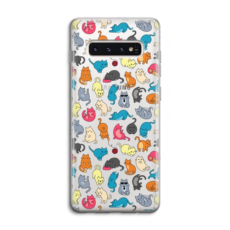 Kleurrijke katten: Samsung Galaxy S10 4G Transparant Hoesje
