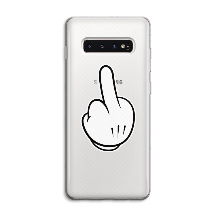 Middle finger white: Samsung Galaxy S10 4G Transparant Hoesje