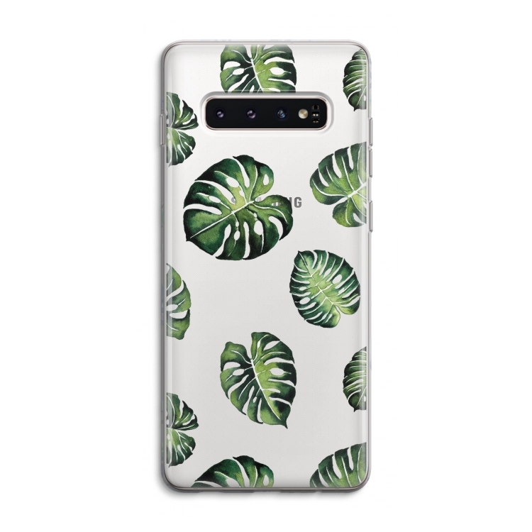 Tropische bladeren: Samsung Galaxy S10 4G Transparant Hoesje
