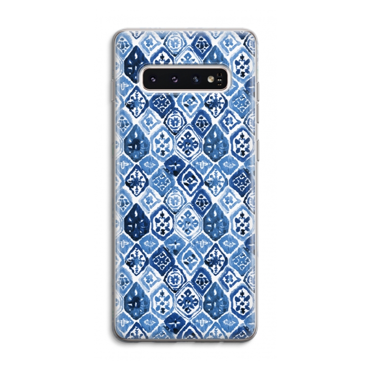 Blauw motief: Samsung Galaxy S10 4G Transparant Hoesje