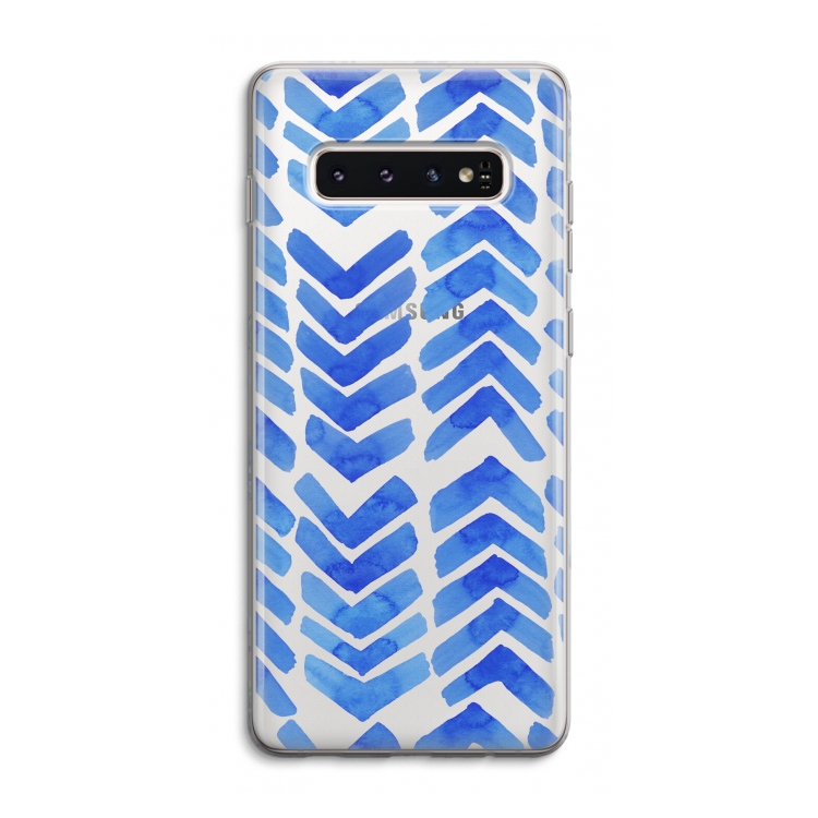 Blauwe pijlen: Samsung Galaxy S10 4G Transparant Hoesje