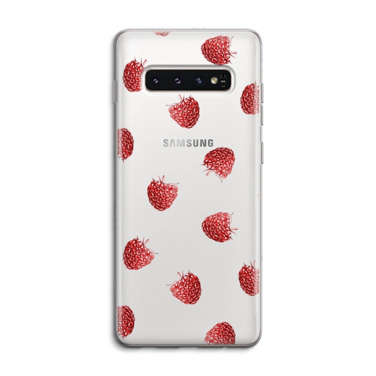 Framboosjes: Samsung Galaxy S10 4G Transparant Hoesje
