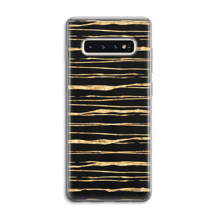 Gouden strepen: Samsung Galaxy S10 4G Transparant Hoesje