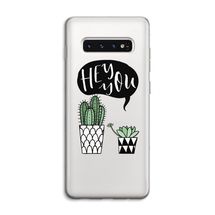 Hey you cactus: Samsung Galaxy S10 4G Transparant Hoesje