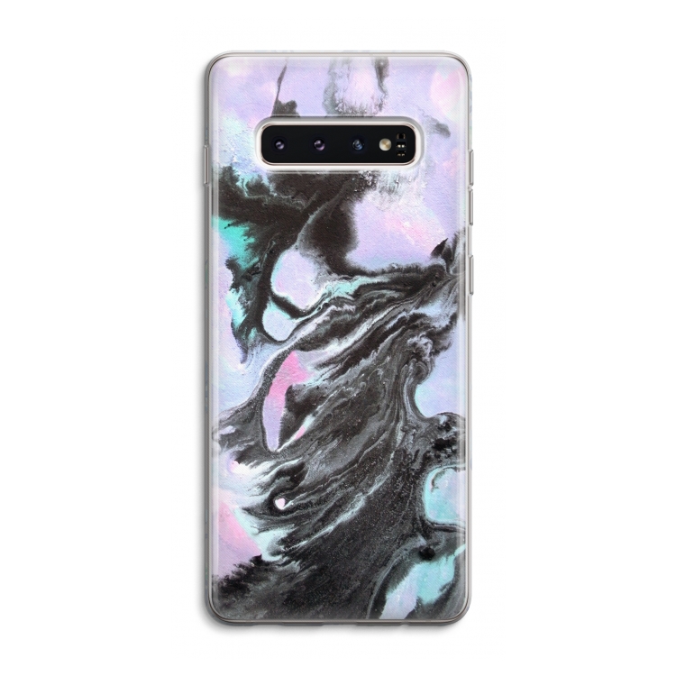 Pastel zwart: Samsung Galaxy S10 4G Transparant Hoesje