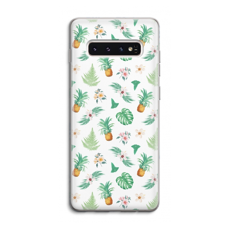 Ananas bladeren: Samsung Galaxy S10 4G Transparant Hoesje