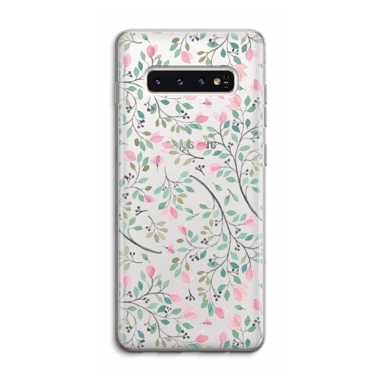 Sierlijke bloemen: Samsung Galaxy S10 4G Transparant Hoesje