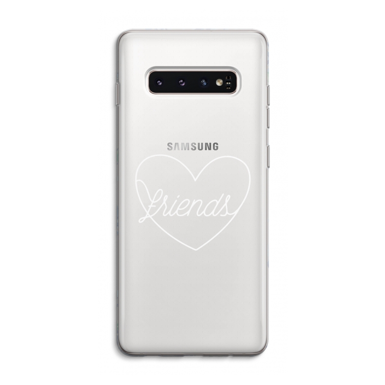 Friends heart pastel: Samsung Galaxy S10 4G Transparant Hoesje