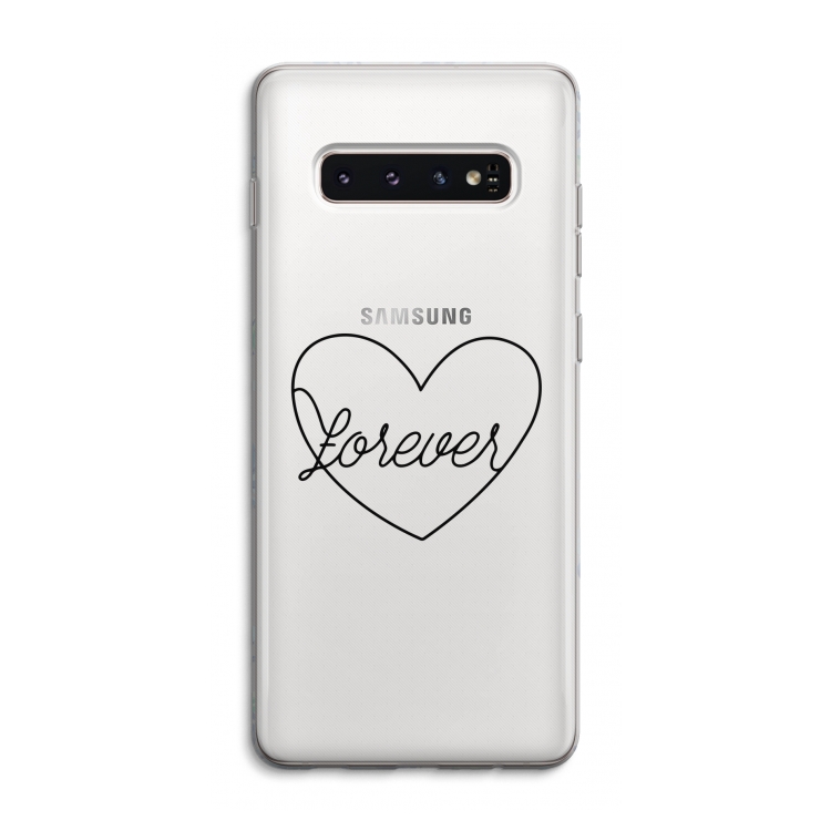 Forever heart black: Samsung Galaxy S10 4G Transparant Hoesje