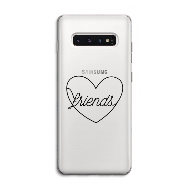 Friends heart black: Samsung Galaxy S10 4G Transparant Hoesje
