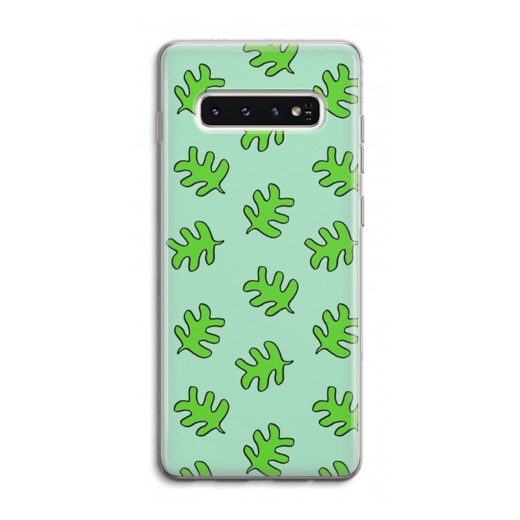 Groene blaadjes: Samsung Galaxy S10 4G Transparant Hoesje