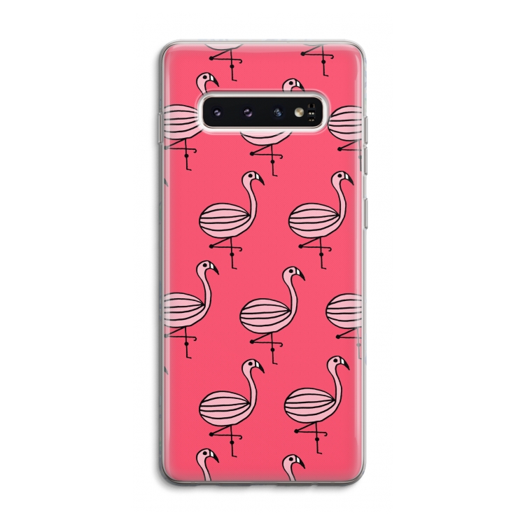 Flamingo: Samsung Galaxy S10 4G Transparant Hoesje