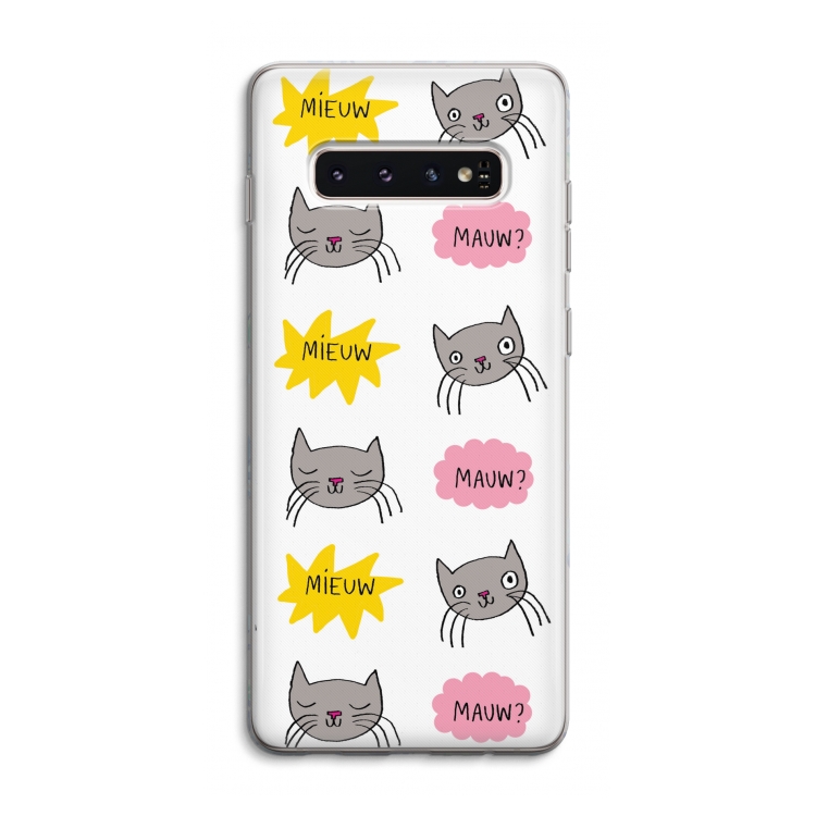 Meow: Samsung Galaxy S10 4G Transparant Hoesje
