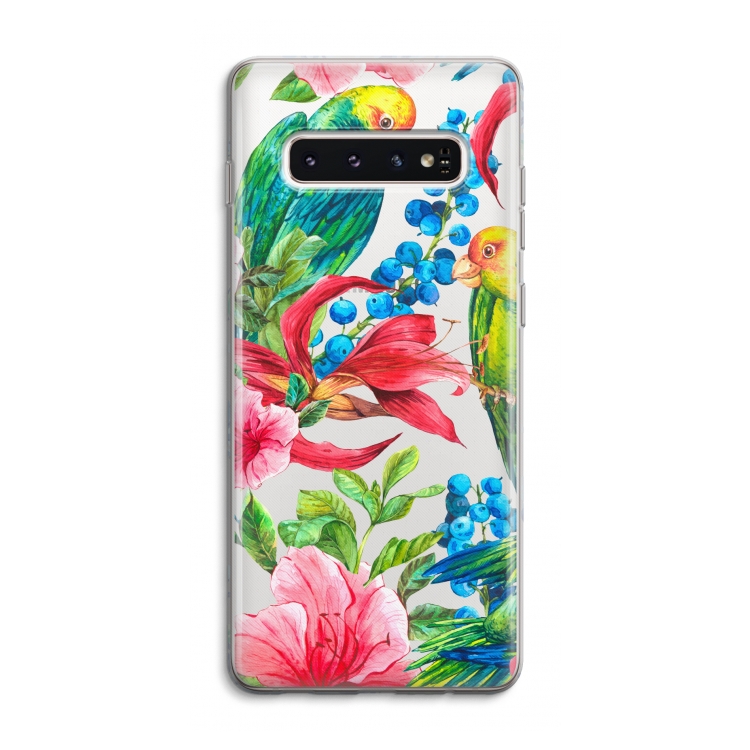 Papegaaien: Samsung Galaxy S10 4G Transparant Hoesje