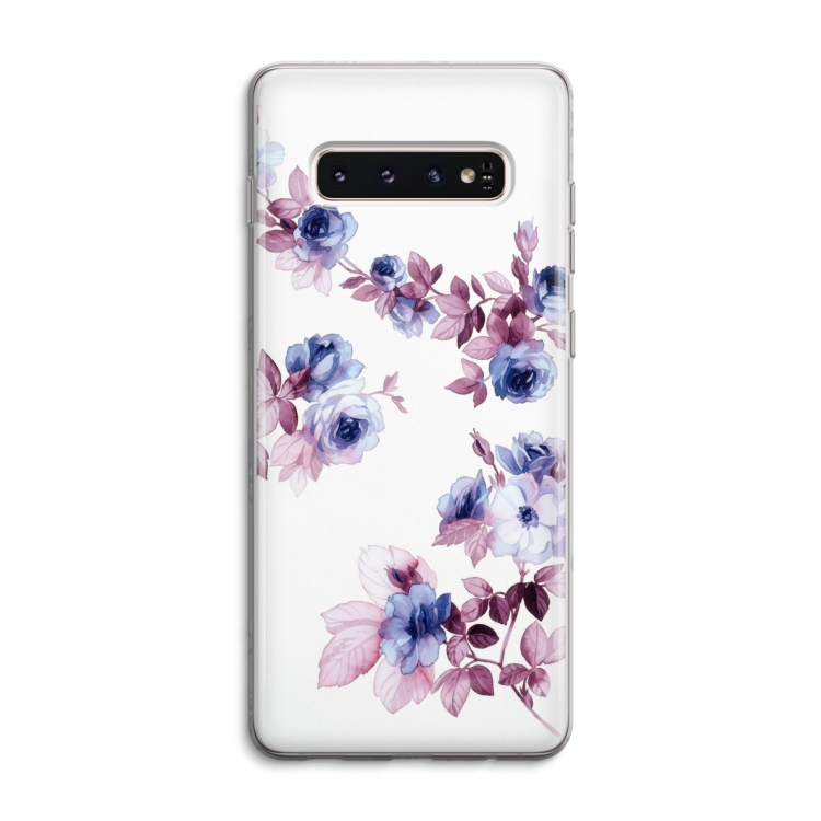Waterverf bloemen: Samsung Galaxy S10 4G Transparant Hoesje