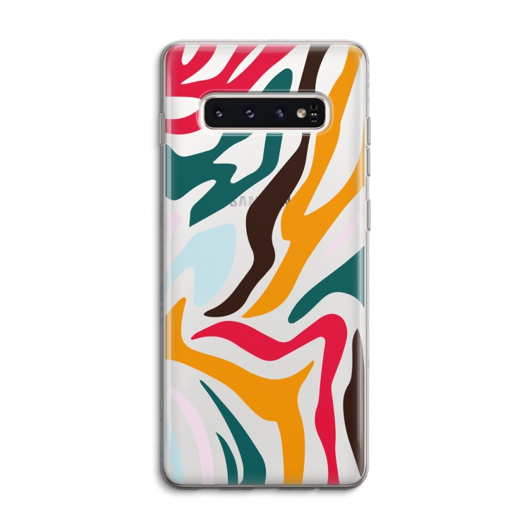 Colored Zebra: Samsung Galaxy S10 4G Transparant Hoesje