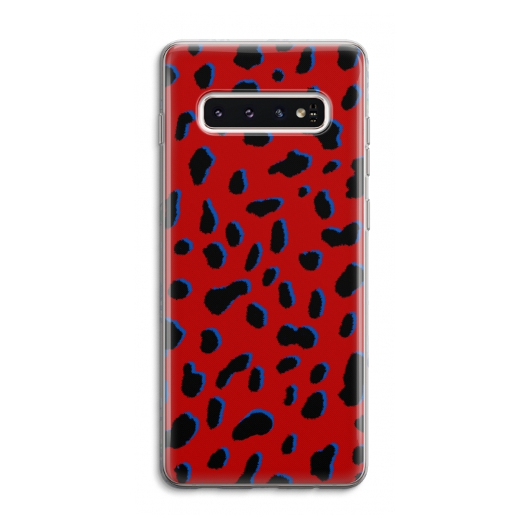 Red Leopard: Samsung Galaxy S10 4G Transparant Hoesje