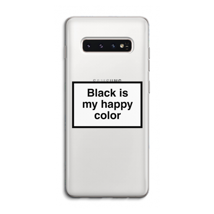 Black is my happy color: Samsung Galaxy S10 4G Transparant Hoesje