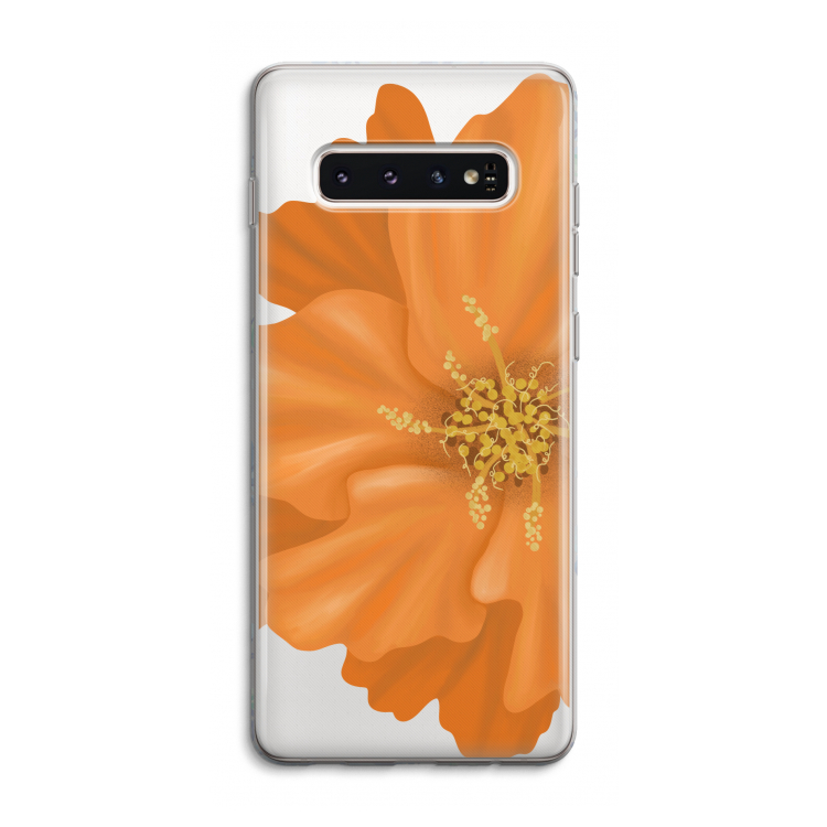Orange Ellila flower: Samsung Galaxy S10 4G Transparant Hoesje