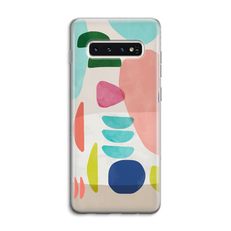 Bold Rounded Shapes: Samsung Galaxy S10 4G Transparant Hoesje