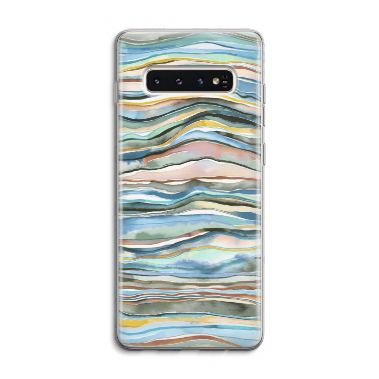 Watercolor Agate: Samsung Galaxy S10 4G Transparant Hoesje