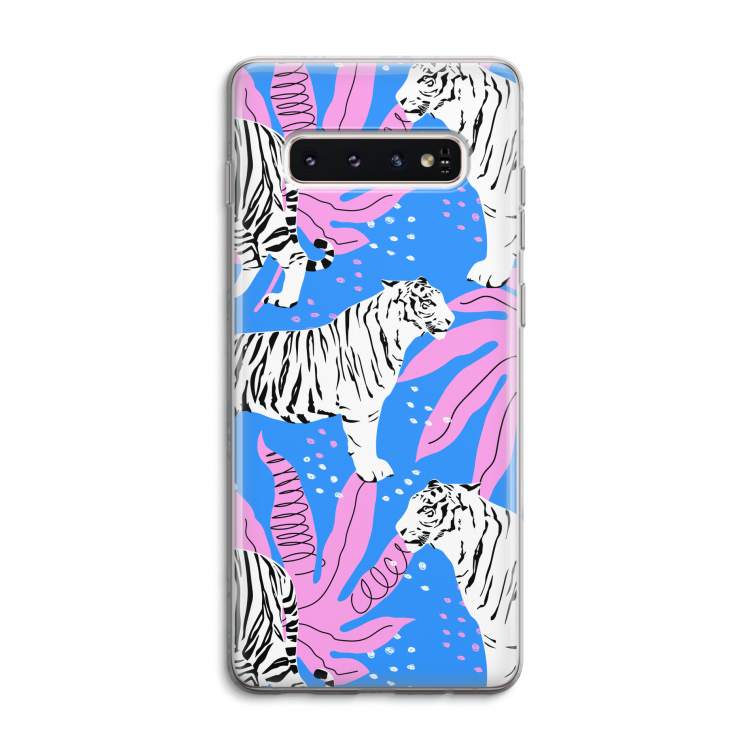 Tijger: Samsung Galaxy S10 4G Transparant Hoesje