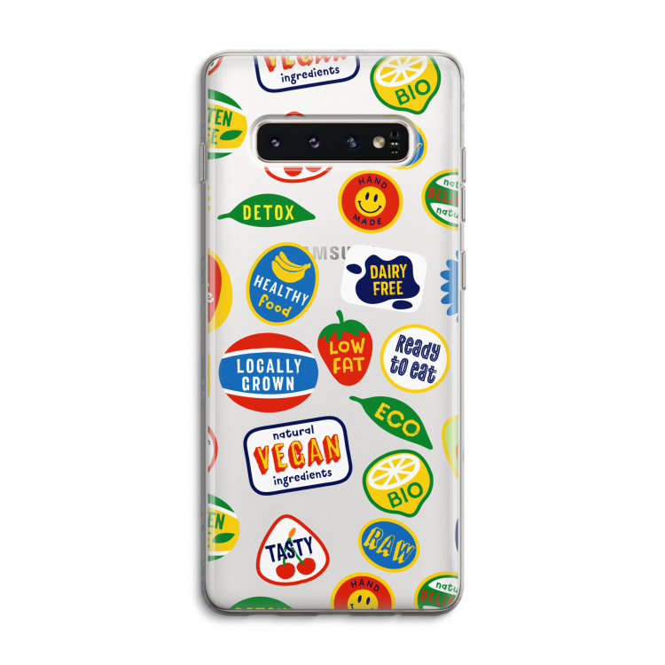 Fruitsticker: Samsung Galaxy S10 4G Transparant Hoesje